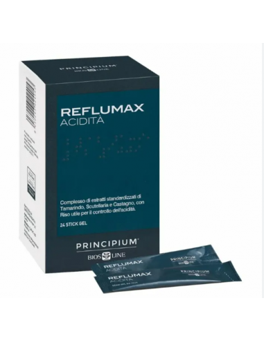 Bios Line Principium Reflumax Acidità Integratore Anti-Reflusso 24 stick gel